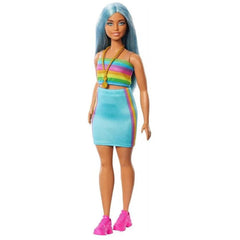 Papusa Mattel Barbie Fashionistas cu Par Albastru si Tinuta Sport 30 cm, MTFBR37/HRH16