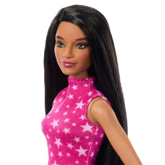 Papusa Mattel Barbie Fashionistas cu Par Negru si Tinuta Disco 30 cm, MTFBR37/HRH13