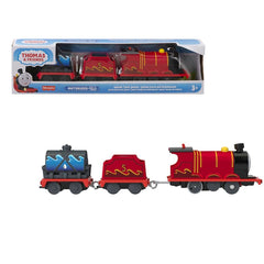 Locomotiva Motorizata Mattel Tomas&Friends - James 2 vagoane cu Cisterna Apa, MTHFX97/HNN07