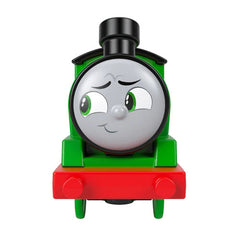 Jucarie Matel Locomotiva Motorizata cu 2 Vagoane, Thomas and Friends, Percy Brake Car Bruno, MTHFX97/HNN44