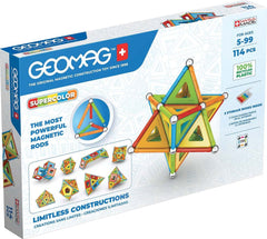 Set de constructie Geomag Recycled 382, Supercolor 114 piese