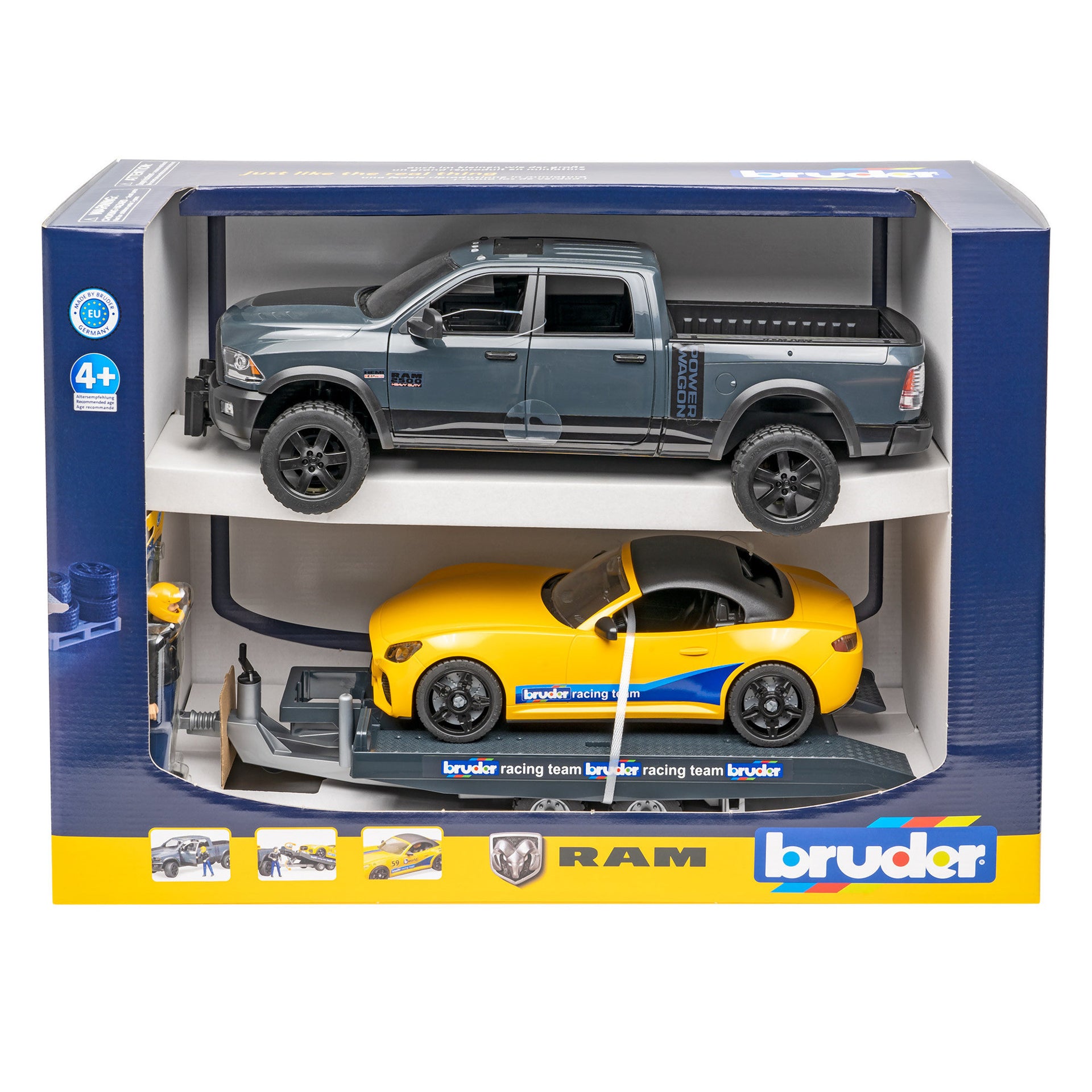 Set de joaca Bruder Leisure Time Masina de teren RAM 2500 si Masina de Curse Roadster, BR02504