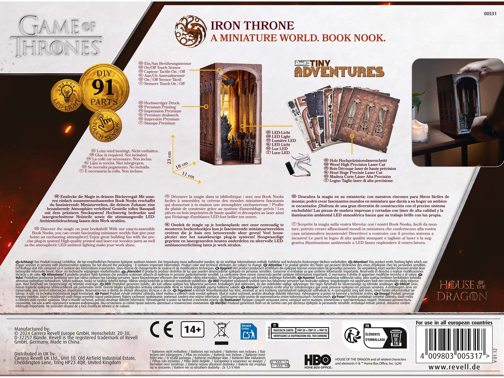Revell Lumi Miniaturale Realizate Manual Pentru Asamblare Iron Throne - House Of The Dragon: Tiny Adventures Rev00531