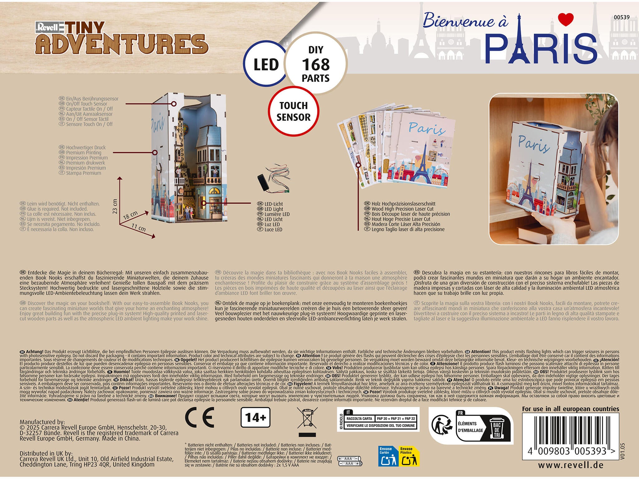 Revell Lumi Miniaturale Realizate Manual Pentru Asamblare Paris: Tiny Adventures Book Nook Rev00539