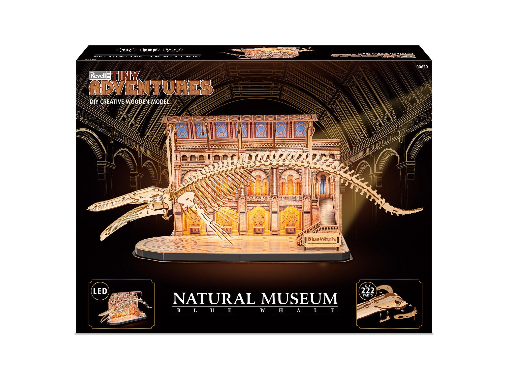 Revell Modele Functionale Din Lemn Pentru Asamblare Tiny Adventures - Natural Museum Blue Whale Rev00620