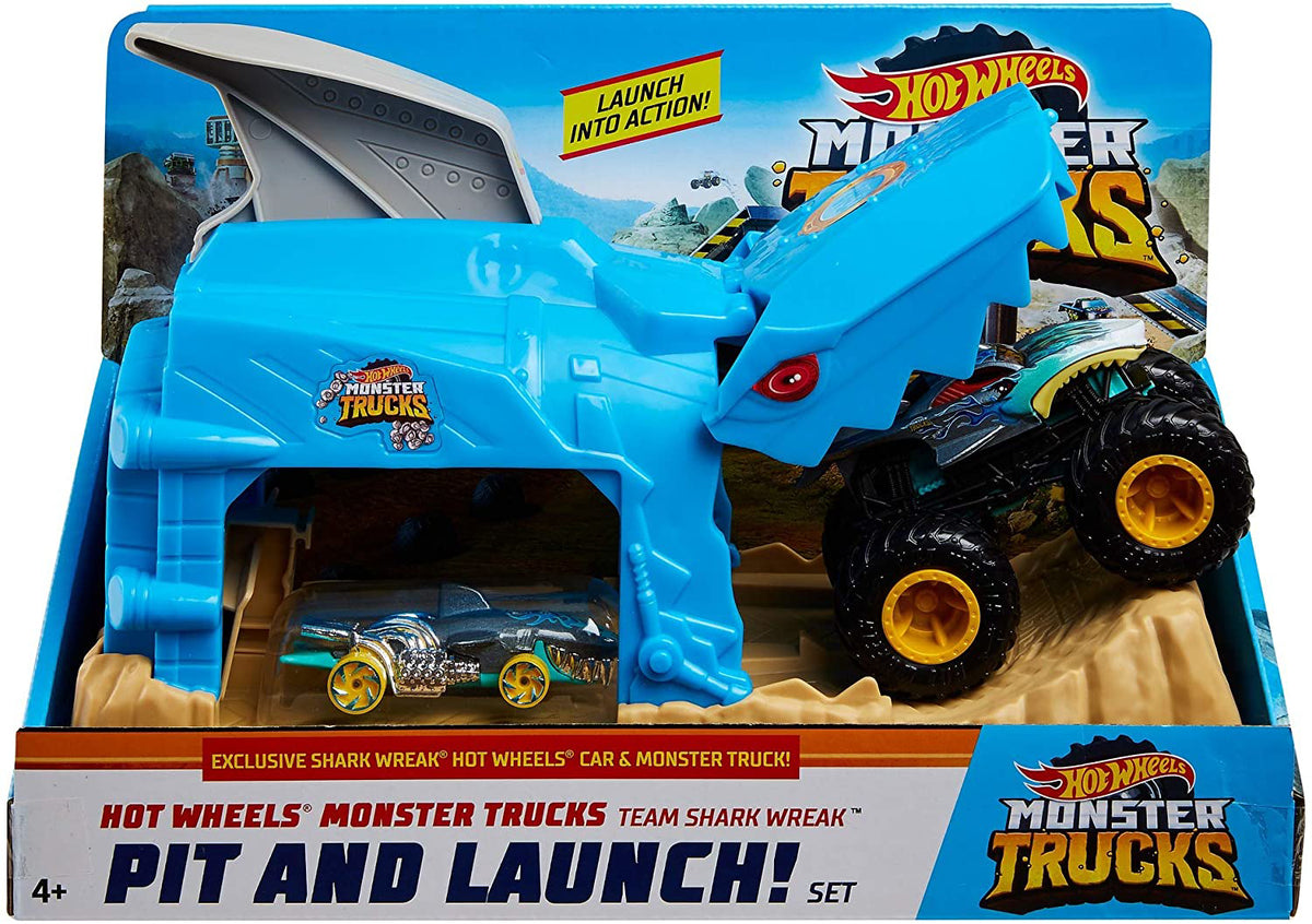 HOT WHEELS LANSATOR MONSTER TRUCK RECHINUL CU DOUA MASINUTE