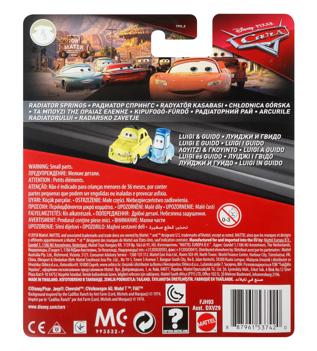 MASINUTE METALICE CARS3 PERSONAJELE LUIGI SI GUIDO