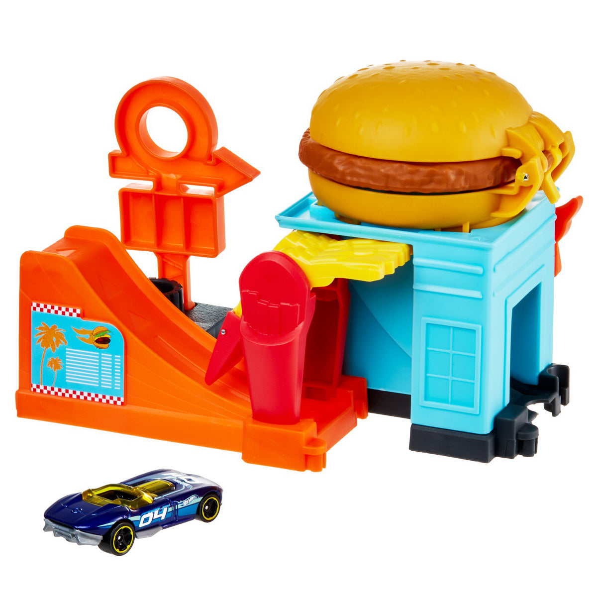 HOT WHEELS PISTA BURGER CU MASINUTA INCLUSA