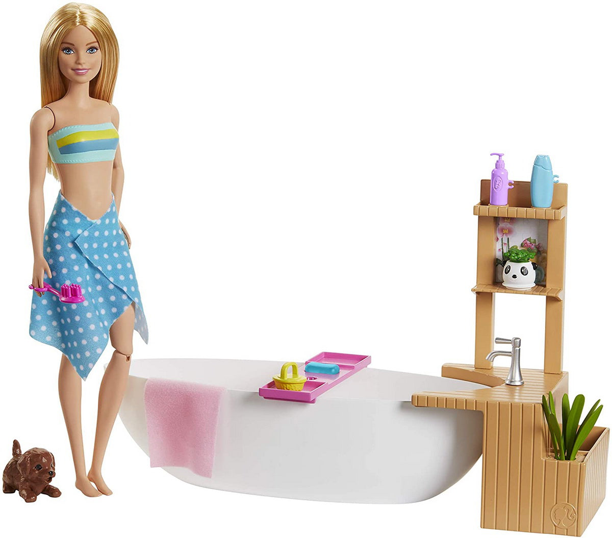 BARBIE SET CU PAPUSA O BAIE RELAXANTA