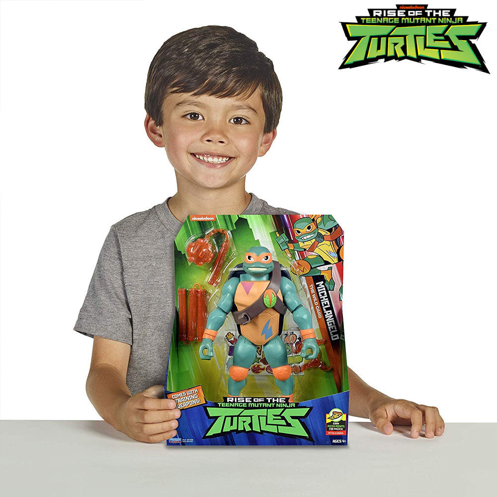 TESTOASELE NINJA FIGURINA MICHELANGELO GIGANT CU ACCESORII DE LUPTA