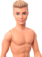 PAPUSA KEN LA PLAJA BLOND CU COSTUM DE BAIE MULTICOLOR
