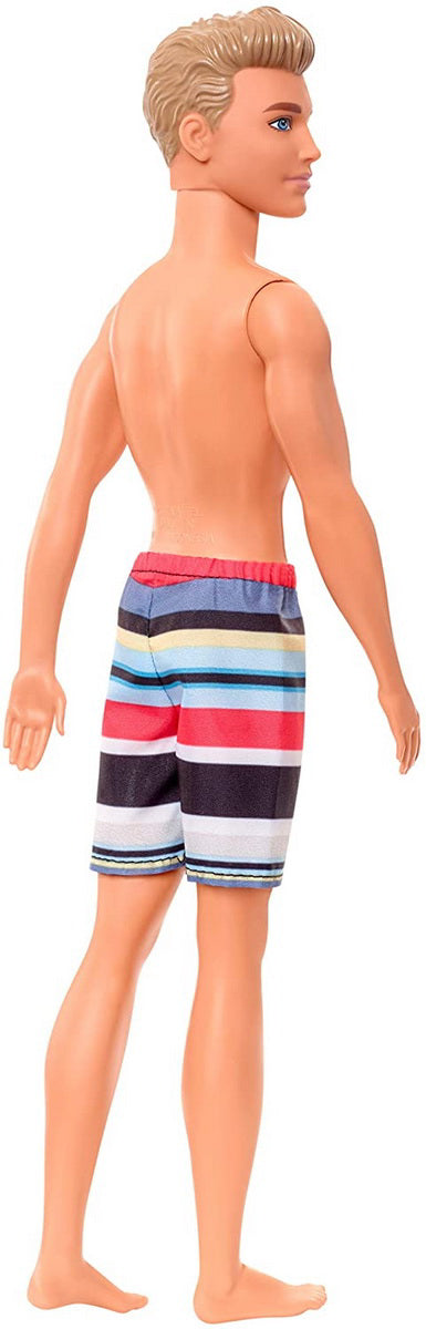PAPUSA KEN LA PLAJA BLOND CU COSTUM DE BAIE MULTICOLOR
