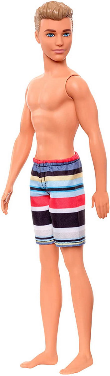 PAPUSA KEN LA PLAJA BLOND CU COSTUM DE BAIE MULTICOLOR