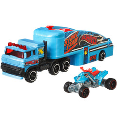 SET CAMION SI MASINA SPORT HOT WHEELS STUNTIN SEMI