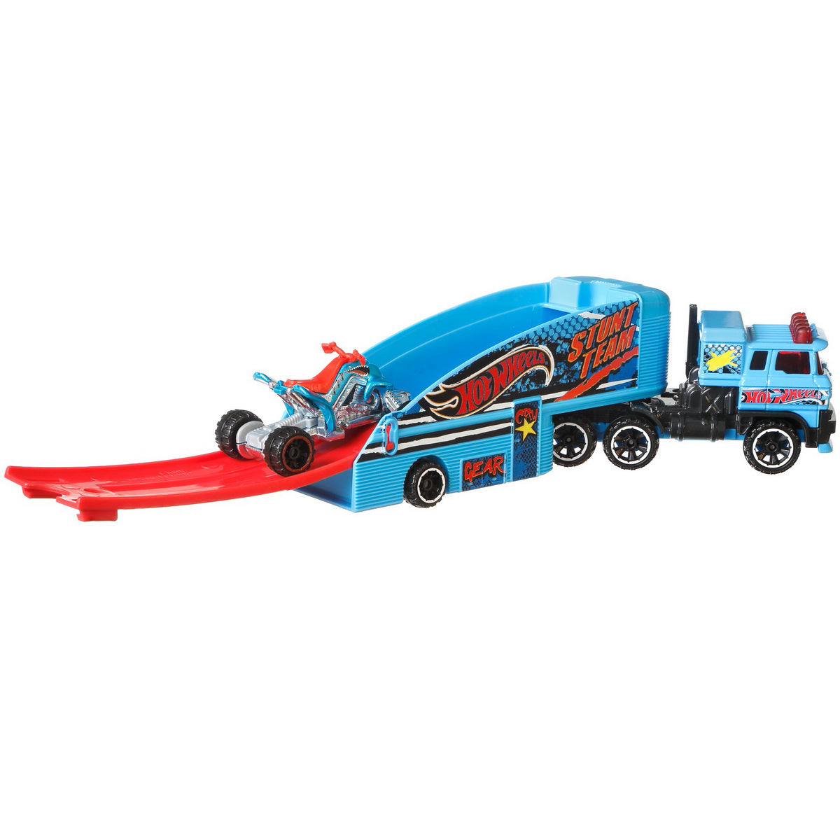 SET CAMION SI MASINA SPORT HOT WHEELS STUNTIN SEMI