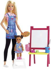 BARBIE CARIERE SET MOBILIER CU PAPUSA BLONDA PROFESOARA DE PICTURA