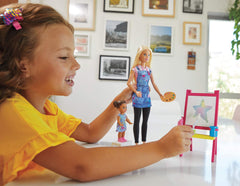 BARBIE CARIERE SET MOBILIER CU PAPUSA BLONDA PROFESOARA DE PICTURA