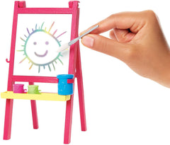 BARBIE CARIERE SET MOBILIER CU PAPUSA BLONDA PROFESOARA DE PICTURA