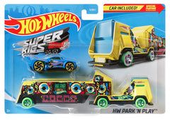 SET CAMION SI MASINA SPORT HOT WHEELS PARK AND PLAY