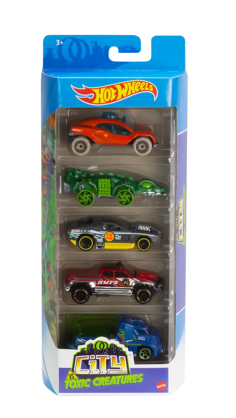 SET 5 MASINI HOT WHEELS CITY VS. TOXIC CREATURES