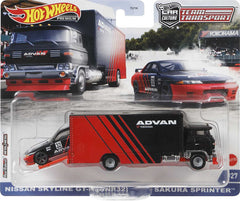 HOT WHEELS TRANSPORTATOR SAKURA SPRINTER CU MASINUTA NISSAN SKYLINE GT-R SCARA 1:64