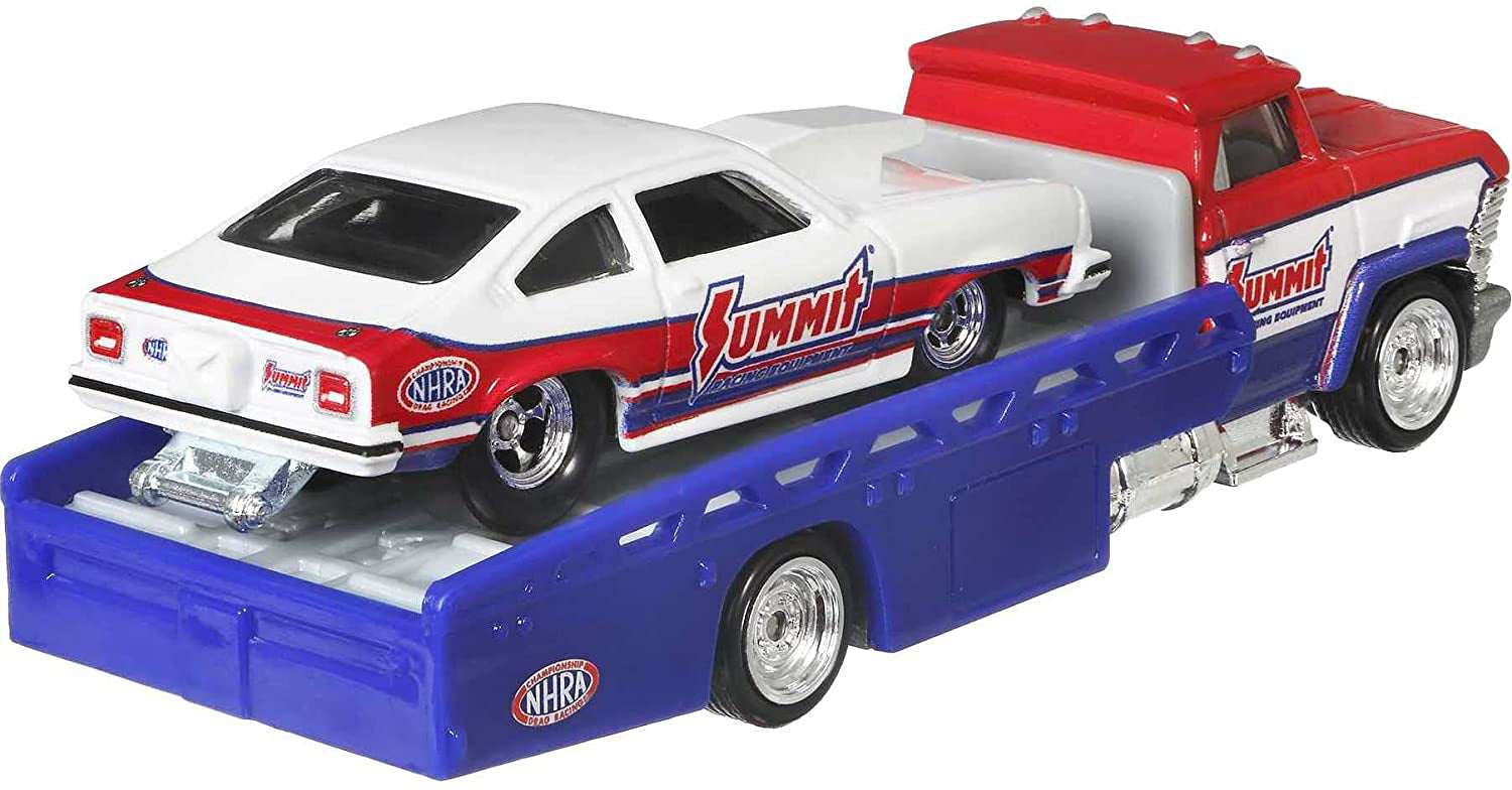 HOT WHEELS TRANSPORTATOR HORIZON HAULER CU MASINUTA CHEVROLET VEGAS STOCK '74 SCARA 1:64