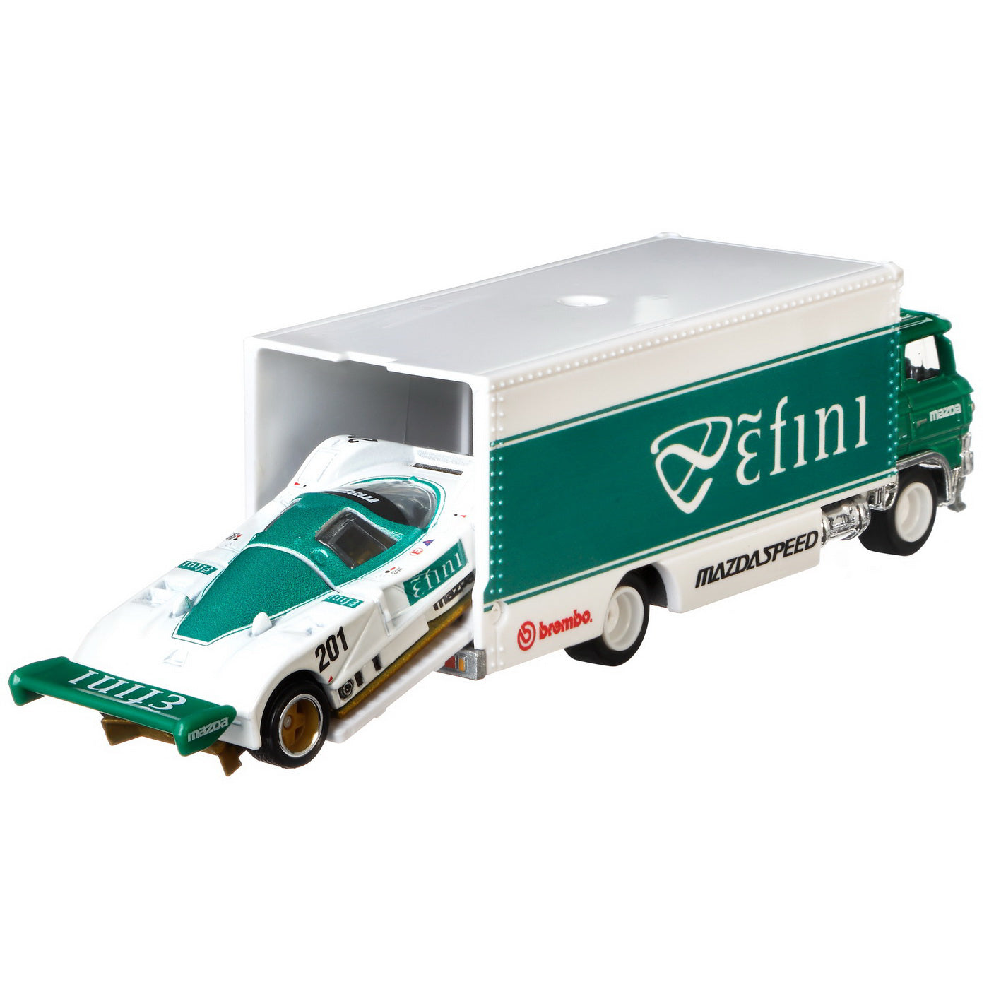 HOT WHEELS TRANSPORTATOR SAKURA SPRINTER CU MASINUTA MAZDA 787B SCARA 1:64