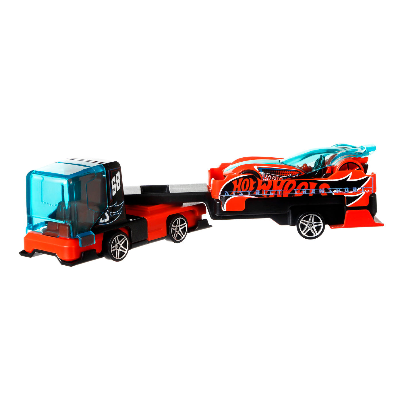 SET CAMION SI MASINA SPORT HOT WHEELS DISTRICT TRANSPORT