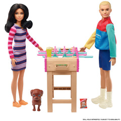 BARBIE SET MOBILIER EXTERIOR CASA BARBIE MASA DE FOTBAL CU ACCESORII