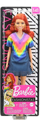 PAPUSA BARBIE FASHIONISTA ROSCATA CU ROCHITA CURCUBEU