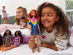 PAPUSA BARBIE FASHIONISTA ROSCATA CU ROCHITA CURCUBEU