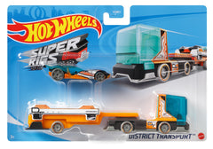 SET CAMION SI MASINA SPORT HOT WHEELS DISTRICT TRANSPORT