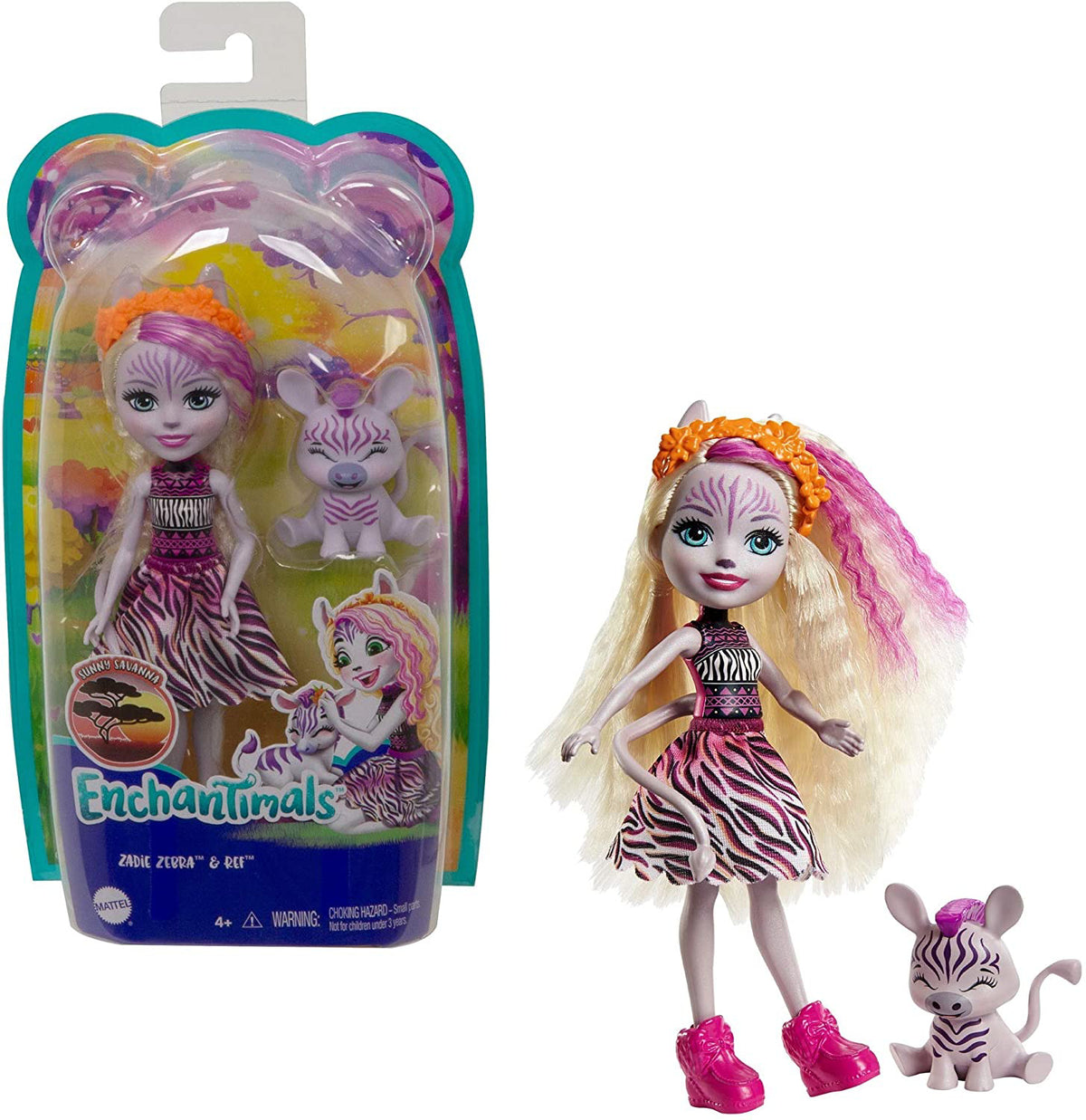 ENCHANTIMALS PAPUSI SI ANIMALUTE ZADIE ZEBRA SI REF