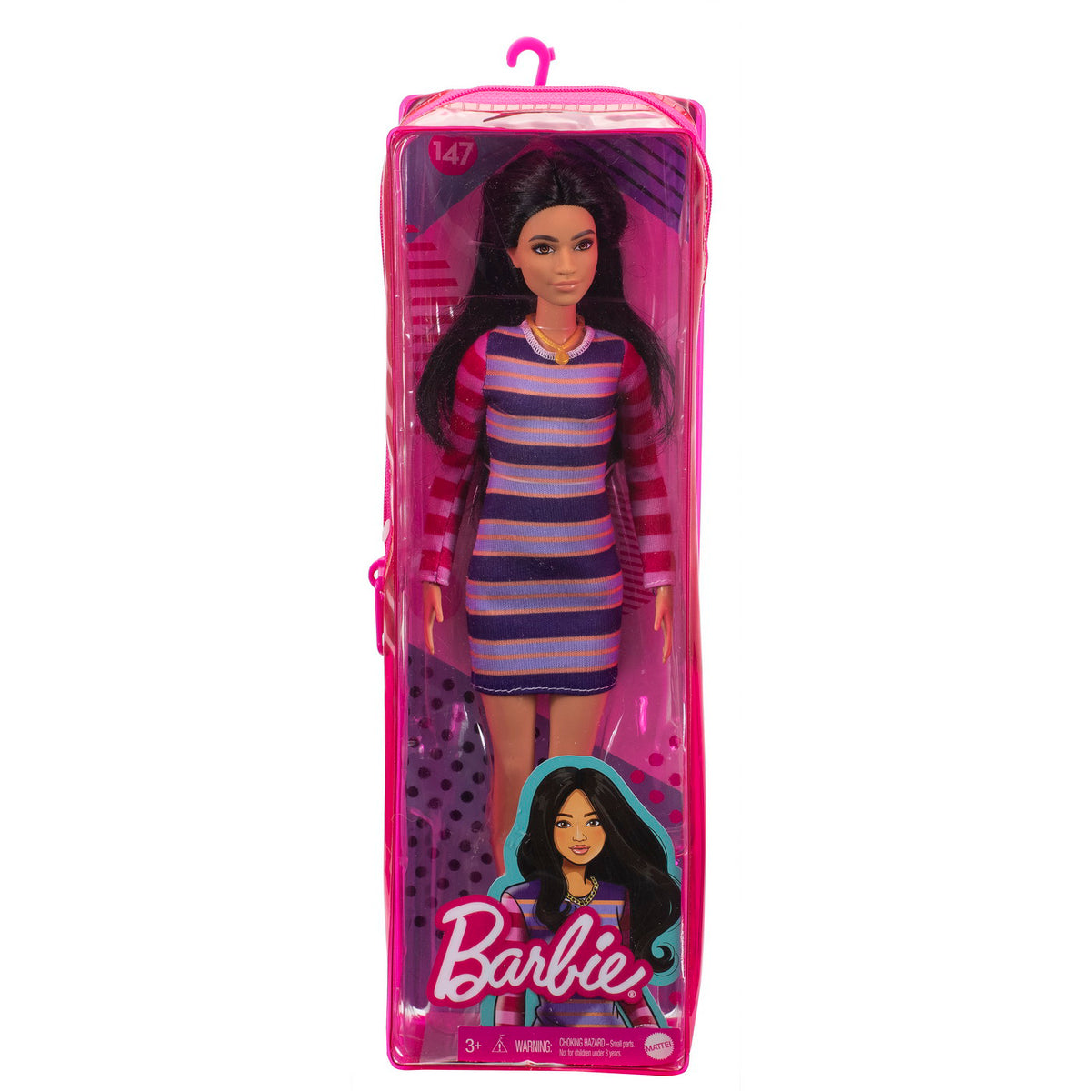 PAPUSA BARBIE FASHIONISTA BRUNETA CU ROCHITA CHIC COLORATA