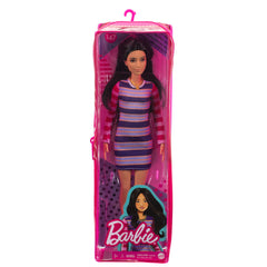 PAPUSA BARBIE FASHIONISTA BRUNETA CU ROCHITA CHIC COLORATA