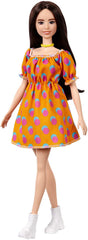 PAPUSA BARBIE FASHIONISTA SATENA CU ROCHITA PORTOCALIE CU BULINE