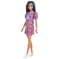 PAPUSA BARBIE FASHIONISTA BRUNETA CU ROCHITA MOV