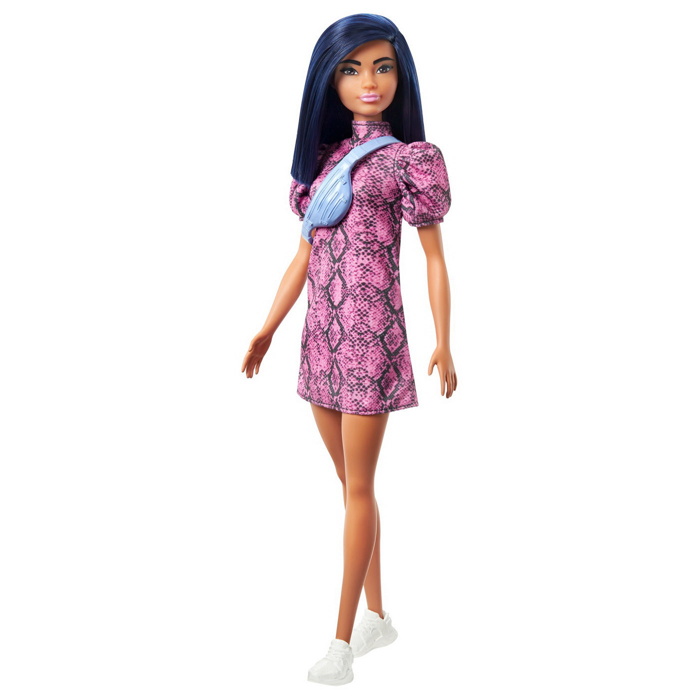 PAPUSA BARBIE FASHIONISTA BRUNETA CU ROCHITA MOV