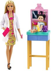 BARBIE CARIERE SET CU PAPUSA DOCTOR PEDIATRU BLONDA
