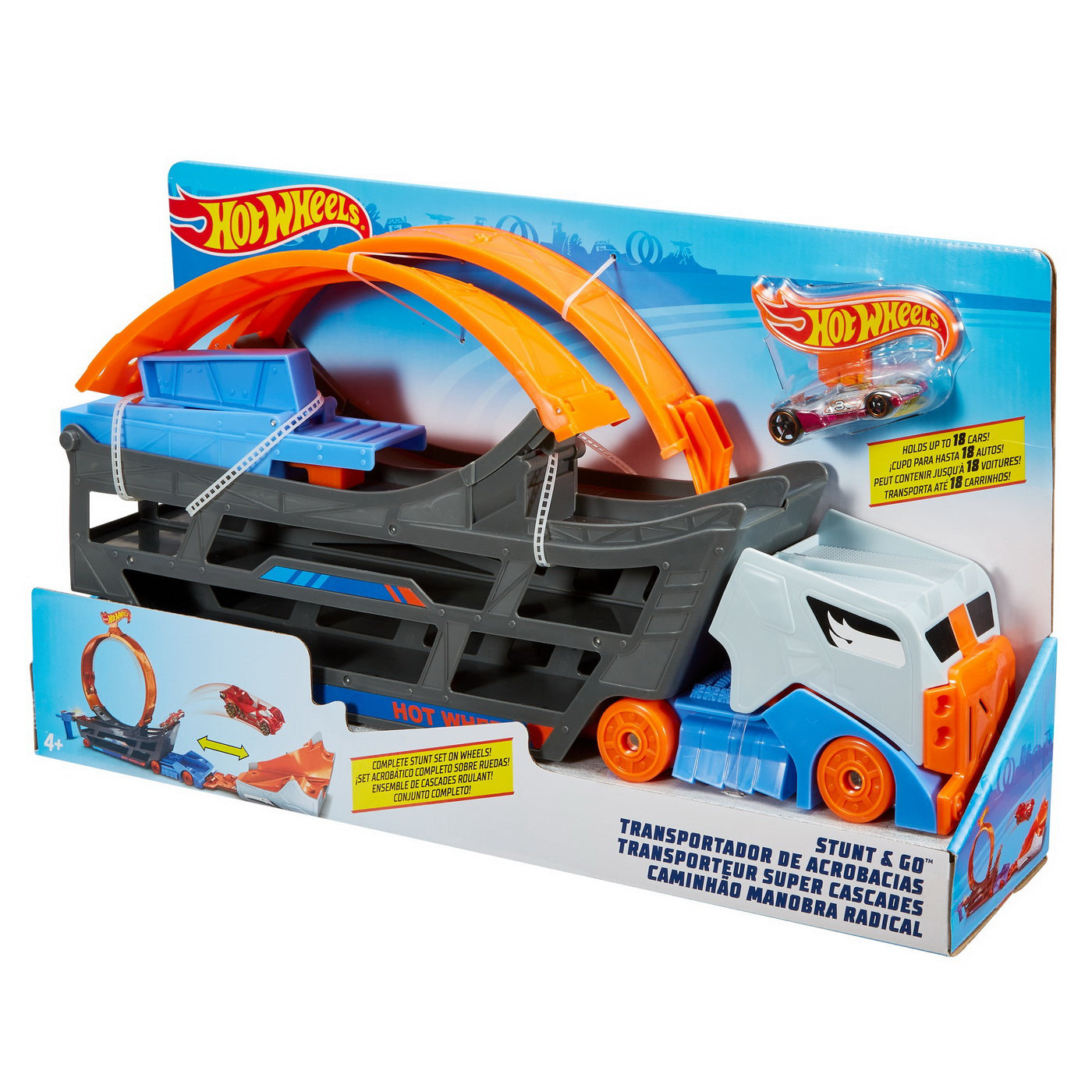 HOT WHEELS  CAMION CU PISTA DE LANSARE STUNT N GO