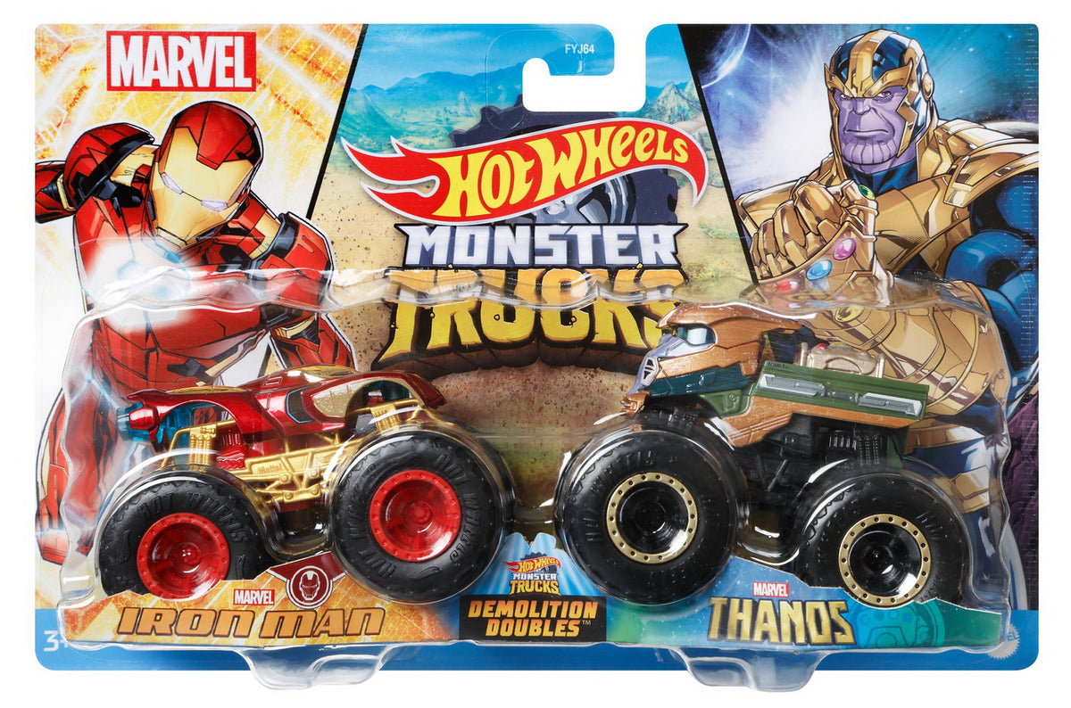 MONSTER TRUCK SET 2 MASINI SCARA 1 LA 64 IRON MAN SI THANOS