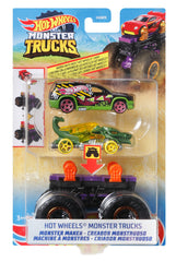 HOT WHEELS MONSTER TRUCK CU MASINUTE VERDE SI NEGRU