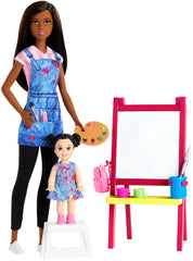 BARBIE CARIERE SET MOBILIER CU PAPUSA BRUNETA PROFESOARA DE PICTURA