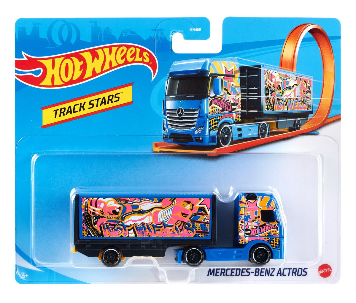 HOT WHEELS CAMION MERCEDES-BENZ ACTROS ALBASTRU