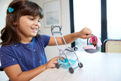 SET BARBIE SKIPPER BABYSITTERS CARUCIOR ROZ CU BEBELUS