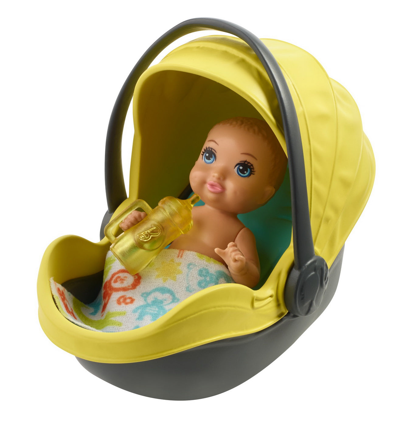 SET BARBIE SKIPPER BABYSITTERS CARUCIOR GALBEN CU BEBELUS