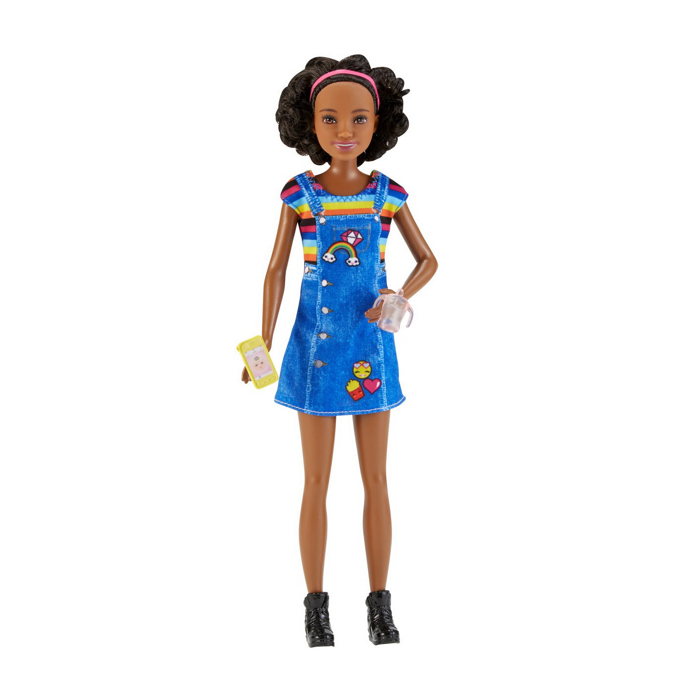 PAPUSA BARBIE GAMA FAMILY BONA CREOLA CU ROCHITA BLUEJEANS