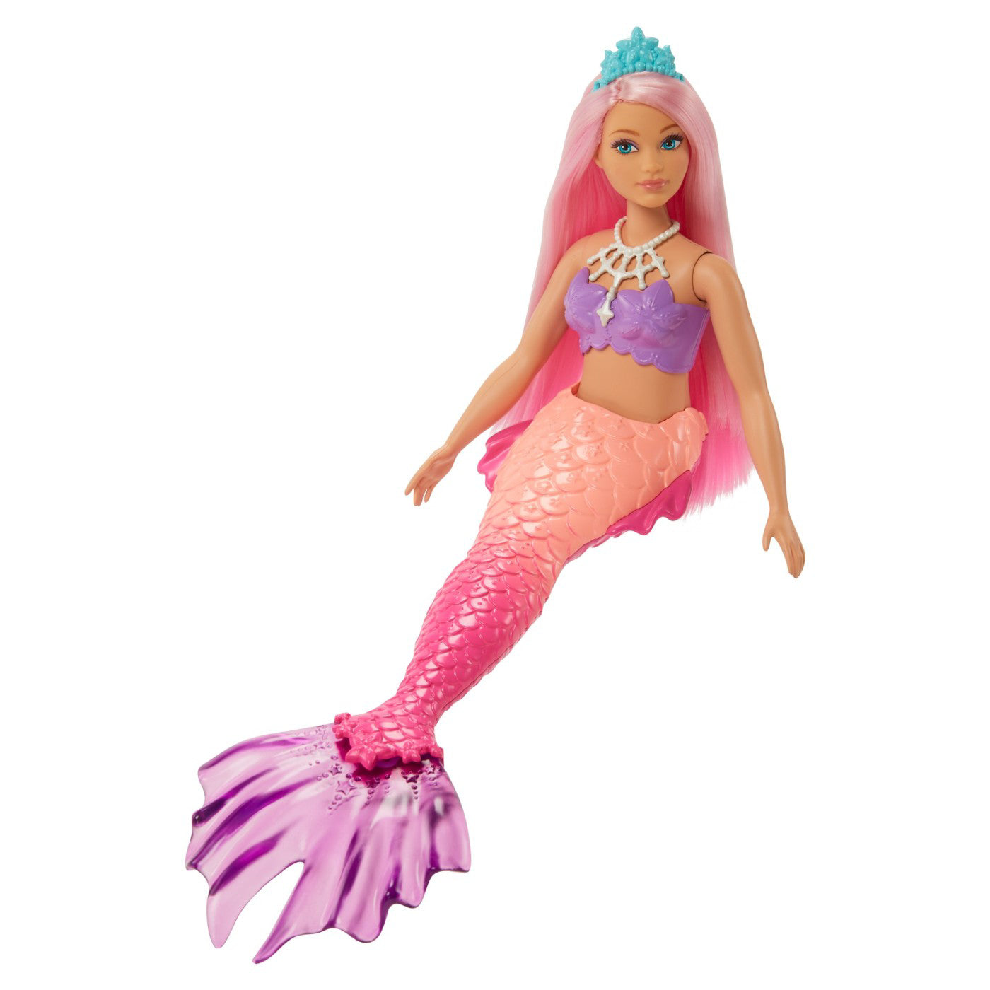 BARBIE DREAMTOPIA PAPUSA SIRENA CU PAR ROZ SI COADA CORAI
