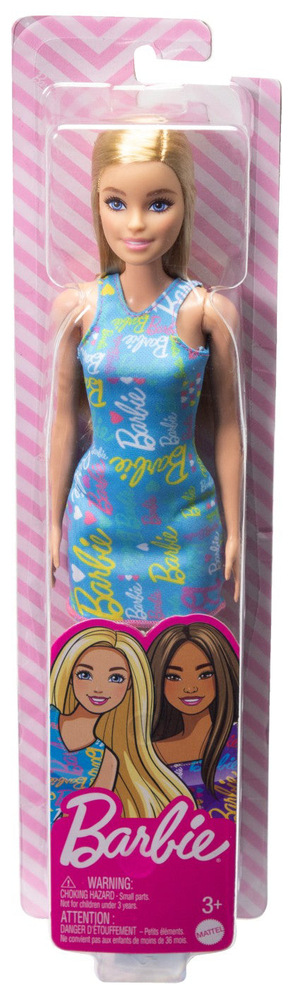 PAPUSA BARBIE BLONDA CU ROCHITA ALBASTRA