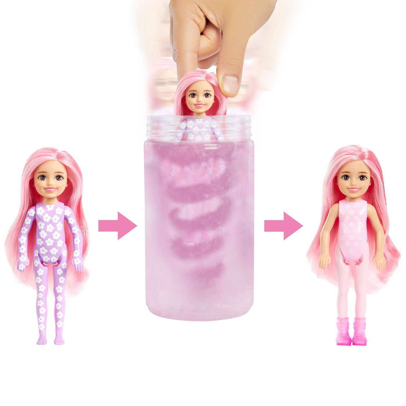 BARBIE DESCOPERA CULOAREA PAPUSA CHELSEA TINUTA DE PLOAIE